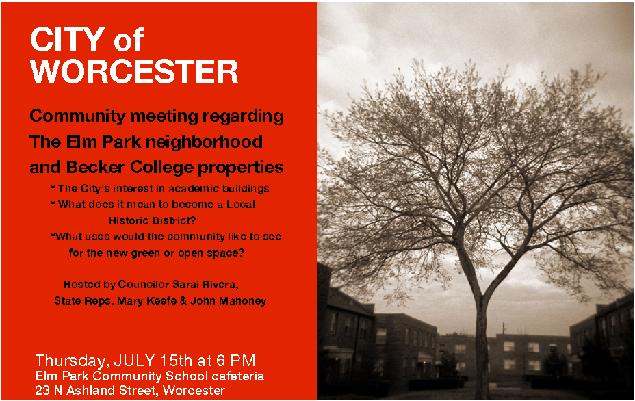 Read more about the article Becker College Proposed Elm Park Neighborhood Development Meeting